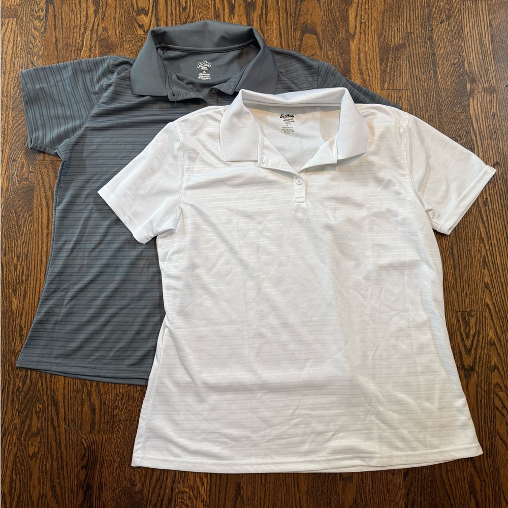 Eastbay Antigua Men's Gray and White Polo Shirts